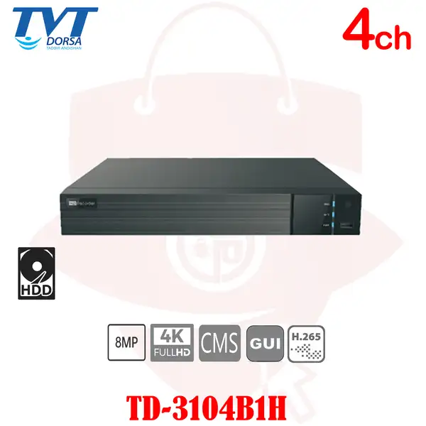 دستگاه ذخیرهNVR تحت شبکه4CH برندTVTمدلTD-3104-B1H